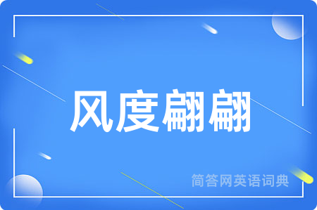 风度翩翩用英语怎么说,风度翩翩的英语翻译 风度翩翩