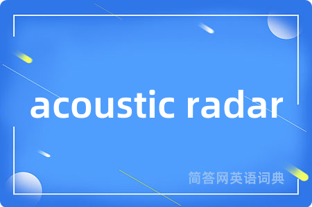 acoustic radar