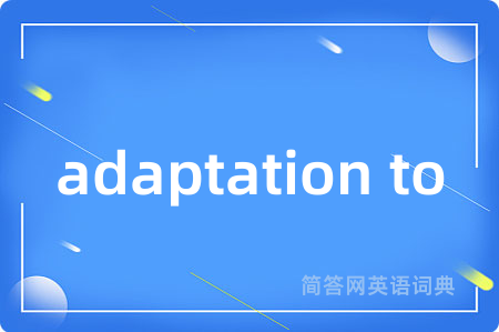 adaptation to是什么意思,adaptation to的中文翻译 adaptation to