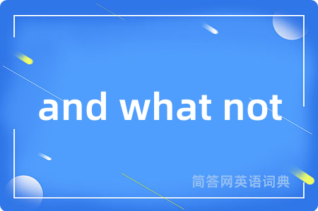 and what not是什么意思,and what not的中文翻译 and what not