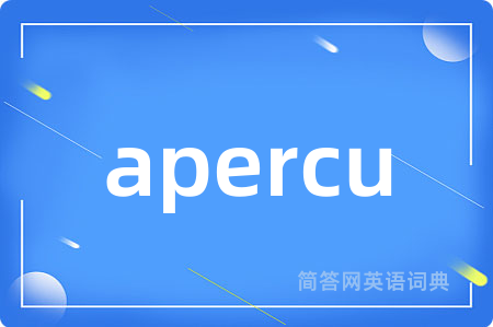 apercu是什么意思,apercu的中文翻译 apercu