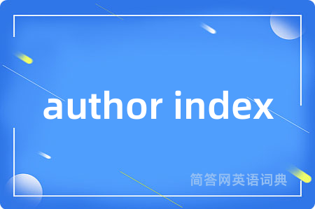 author index