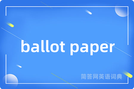 ballot paper