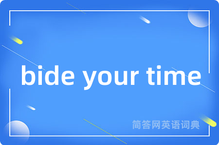 bide your time