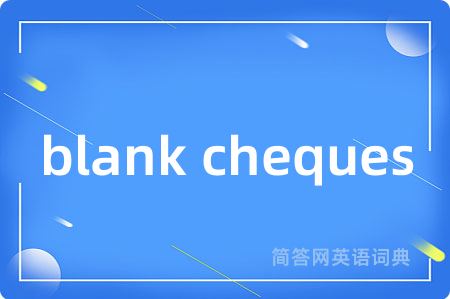 blank cheques