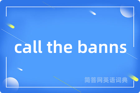 call the banns