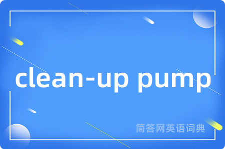 clean-up pump