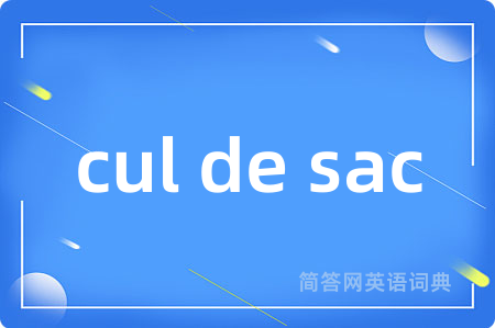 cul de sac是什么意思,cul de sac的中文翻译 cul de sac