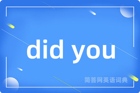 did you