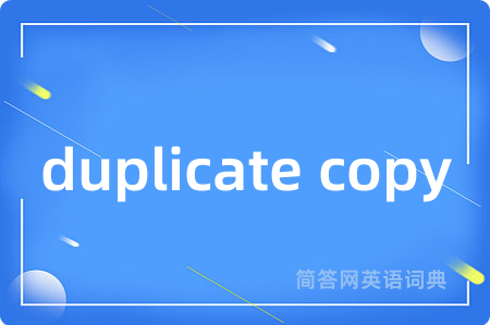 duplicate copy是什么意思,duplicate copy的中文翻译 duplicate copy