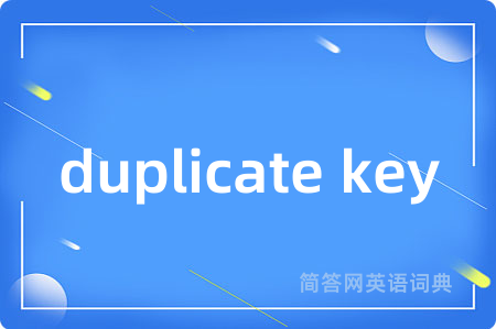 duplicate key是什么意思,duplicate key的中文翻译 duplicate key