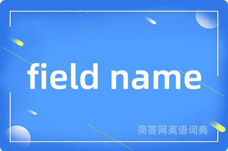 field name是什么意思,field name的中文翻译 field name