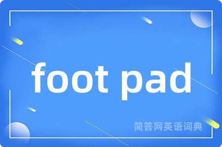 foot pad是什么意思,foot pad的中文翻译 foot pad