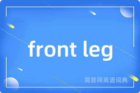 front leg是什么意思,front leg的中文翻译 front leg