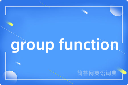 group function是什么意思,group function的中文翻译 group function