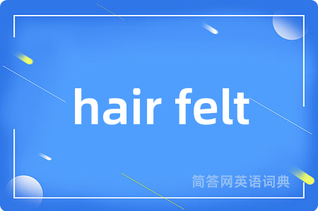 hair felt是什么意思,hair felt的中文翻译 hair felt