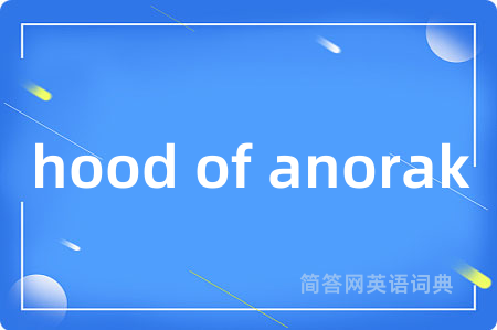hood of anorak