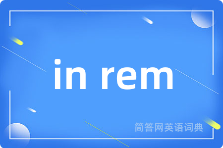 in rem是什么意思,in rem的中文翻译 in rem