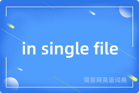 in single file是什么意思,in single file的中文翻译 in single file