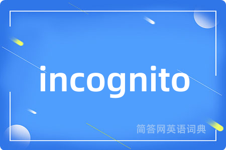 incognito是什么意思,incognito的中文翻译 incognito