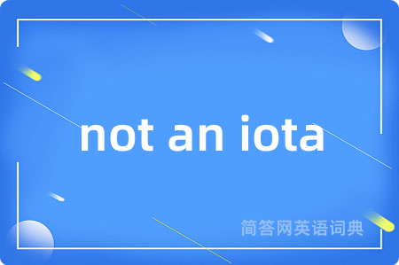 not an iota