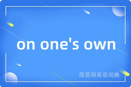 on one's own是什么意思,on one's own的中文翻译 on one's own