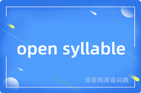 open syllable
