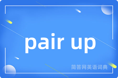 pair up是什么意思,pair up的中文翻译 pair up