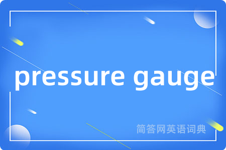 pressure gauge是什么意思,pressure gauge的中文翻译 pressure gauge