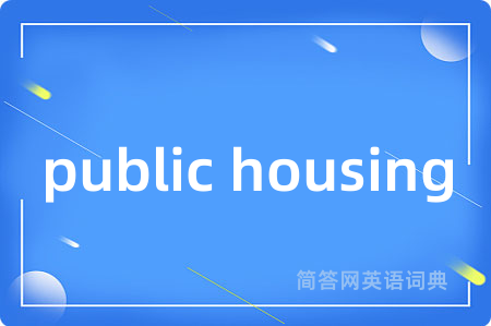 public housing是什么意思,public housing的中文翻译 public housing
