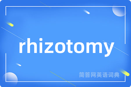 rhizotomy是什么意思,rhizotomy的中文翻译 rhizotomy