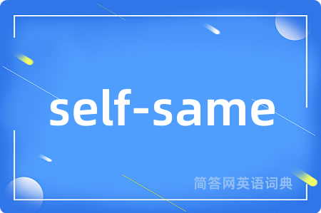 self-same是什么意思,self-same的中文翻译 self-same