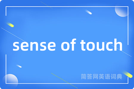 sense of touch是什么意思,sense of touch的中文翻译 sense of touch