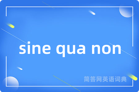 sine qua non