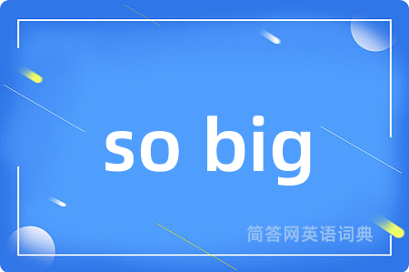 so big是什么意思,so big的中文翻译 so big