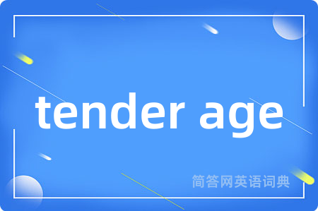 tender age是什么意思,tender age的中文翻译 tender age