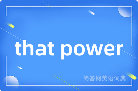 that power