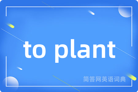 to plant是什么意思,to plant的中文翻译 to plant