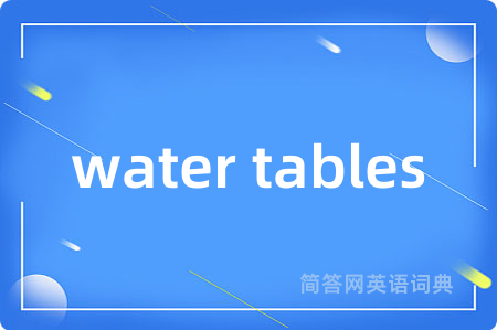 water tables