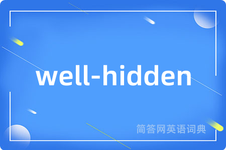 well-hidden是什么意思,well-hidden的中文翻译 well-hidden